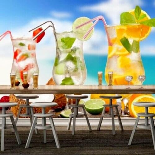 Large Mural Fruit Juice Drink 3d Wall Photo Mural Wallpaper 3d murals wall paper for Beverages shop 3d wall murals wallcoverings