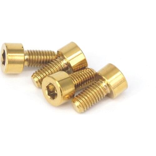 M5 x 10mm Golden GR5 Titanium Hex Socket Cap Screw Bolts For Bicycle Brake Handle