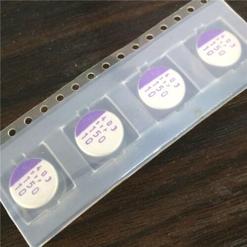 50pcs 150uF 10V SANYO OS-CON SVP 10x7.9mm Low ESR 10V150uF 10SVP150M SMD Polymer Solid Electrolytic Capacitor