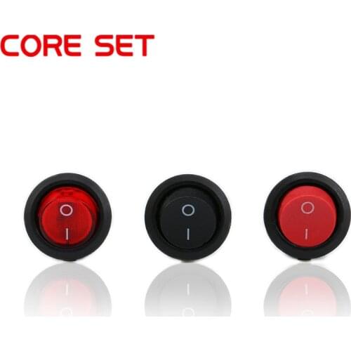 Promotion!10pcs Red Light ON-OFF SPST Round Rocker Switch 6A/250V 10A/125V AC