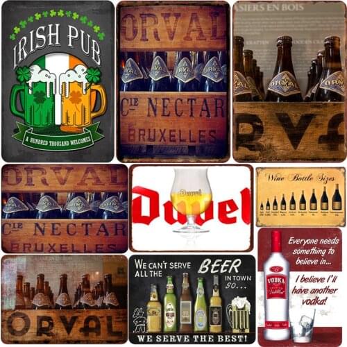 Wine Bottle Sizes Metal Tin Signs Beer Vodka Vintage Home Decor Shabby Chic Wall Poster Iron Plates Bar Cafe Pub Decoration