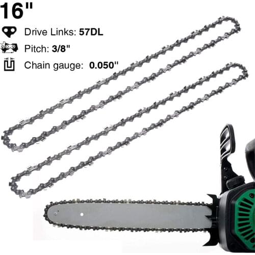 16 Inch Chainsaw Chain Bar Pitch 3/8" Blade Wood Cutting 57/56/55 Drive Links Replacement Parts Chainsaw Spares for Electric Saw