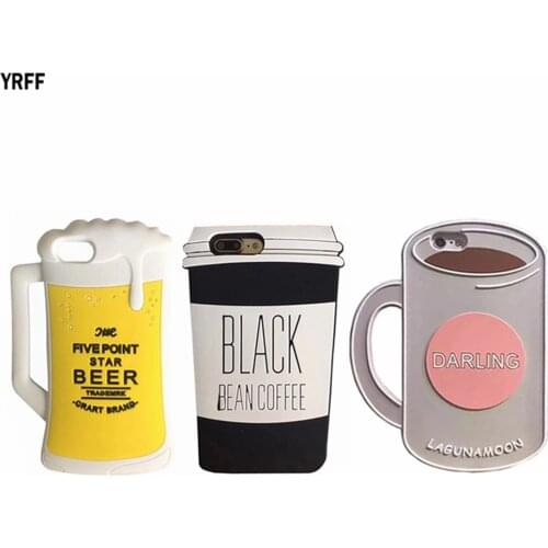 YRFF NEW Cute 3D Coffce Beer Cup Case For iphone 7 8 6 Soft Silicon Phone Cases For iphone 8 7 plus 6 6S plus Cover