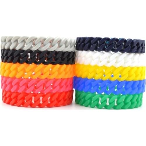 Personality Silicone Bracelet Colour Chain Bracelet Cuban Bracelet Hip Hop Jewelry Men Women Party Bracelet Gifts Jewelry