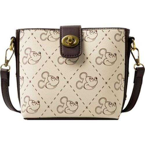 Disney cartoon Mickey Mouse pu printing one-shoulder mobile phone bag casual messenger square bag lady handbag shopping bag