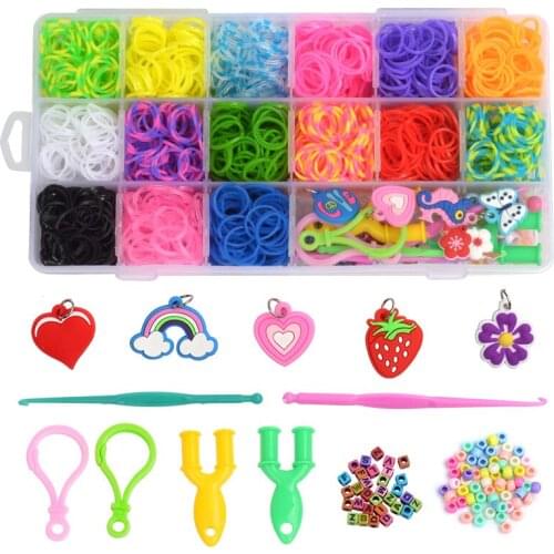 DIY rainbow hand Weaver childrens educational toy children elastic band knitting Bracelet