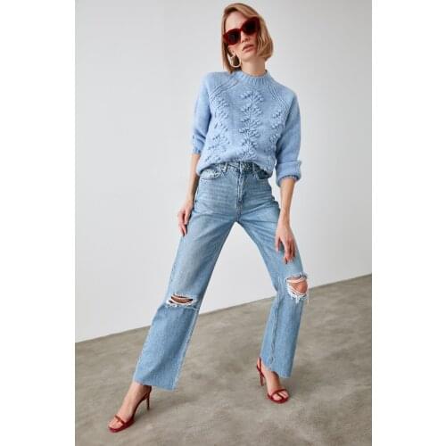 HAFSA Womens Ripped Jeans