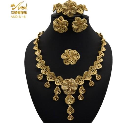 Ethiopian Jewelery Set Dubai Gold Jewelries Bridal Necklace For Women Earrings High Quality Eritrean India Nigerian jewelry