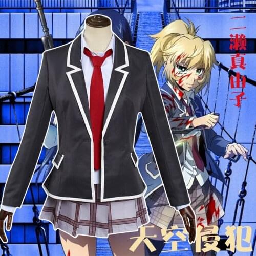 Anime High-Rise Invasion Fake Mayuko Cosplay Costume School Uniform Carnival Party Costume Wig Suit For Girl