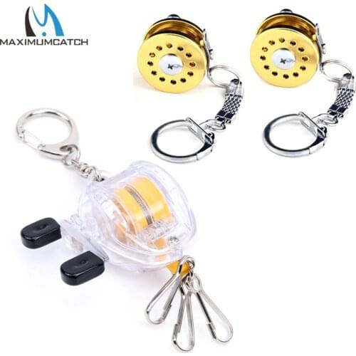 Maximumcatch Fishing Reel Keychain Scroll Retractor Key Chain With Key Ring Fishing Tackles