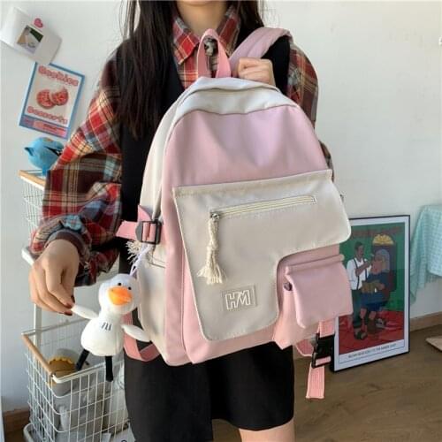Cute Nylon Waterproof Women Laptop Backpack School Bags For Teenager Girls Bookbag College Student Schoolbag Mochila Travel Bag