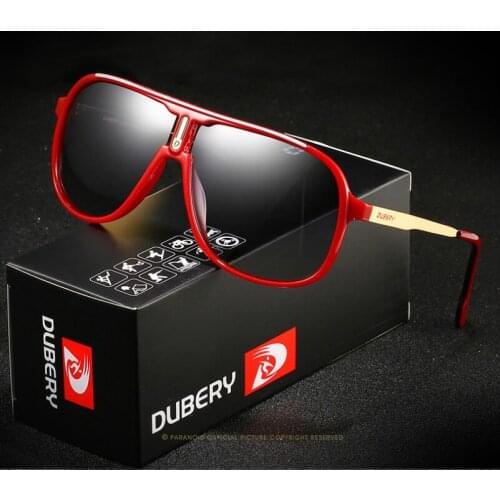 DUBERY Vintage Sunglasses Polarized Mens Sun Glasses For Men Square Driving Black Goggles Oculos Male 7 Colors Model 107