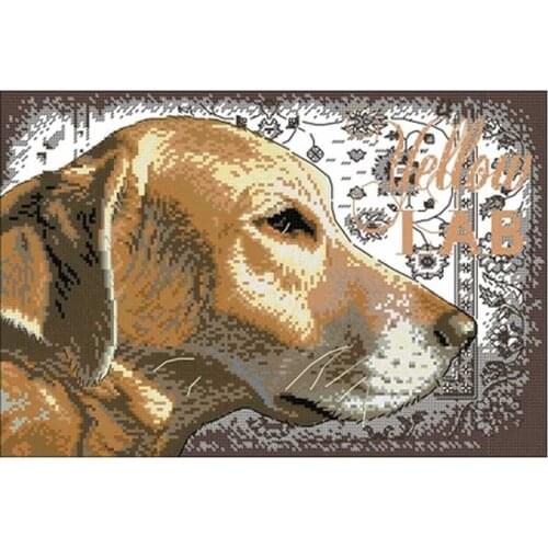 Yellow Lab dog patterns Counted Cross Stitch 11CT 14CT 18CT DIY Cross Stitch Kits Embroidery Needlework Sets home decor