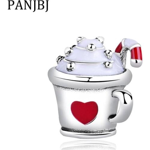 New Original 100% 925 Sterling Silver Bead Charms Warm Cocoa Charm Enamel Beads Fit Bracelet Necklace DIY Women Jewelry