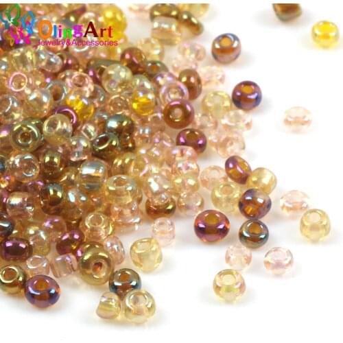 OlingArt new AAA 2MM 1700pcs Plating colors mixed multicolor Glass Seed beads Spacer Bead DIY Bracelet necklace jewelry making