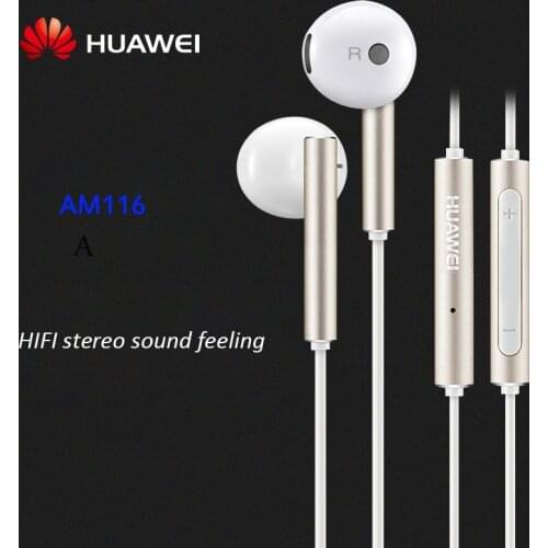 Original HUAWEI Honor AM116 Earphone Metal Earpiece + Mic Volume Control For P9 P10 Lite P10 Plus Mate 7 8 9 5X 6X V9 SAMSUNG LG