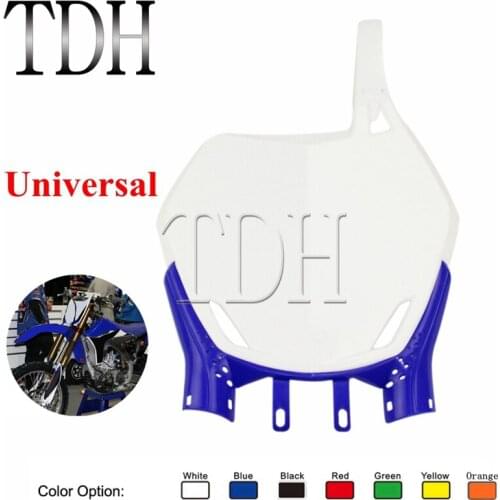 Motorcycle Front Number Plate Holder For Kawasaki Honda Suzuki Yamaha Ducati DR RM WR XT YZ YZF KLX KX XR CRF MX White Blue