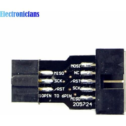 10Pin to 6Pin Adapter Board For AVRISP MKII USBASP STK500 Standard 10 Pin Turn 6 Pin Converter