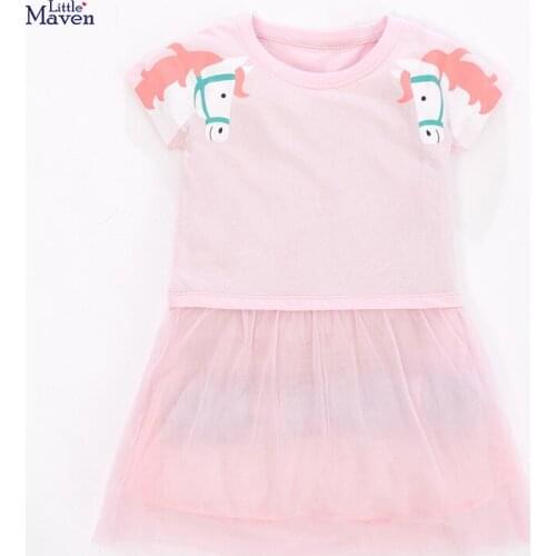 Frocks for Girls 2021 Summer Baby Girl Children Clothes Toddler Animal Print Vestiods Tulle Pink Dress for Kids 2-7 Years QW230