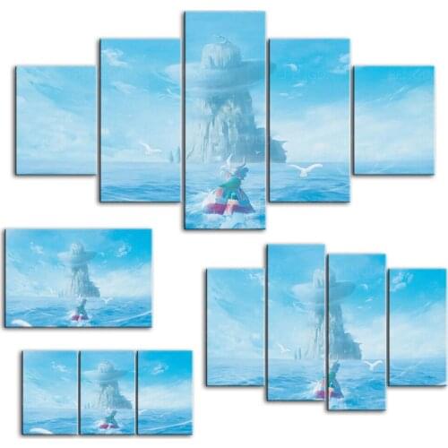 Home Decor Prints Painting Beautiful Blue Girl Abstract HD Pictures Wall Art HD Modular Canvas Poster Bedside Background Frame