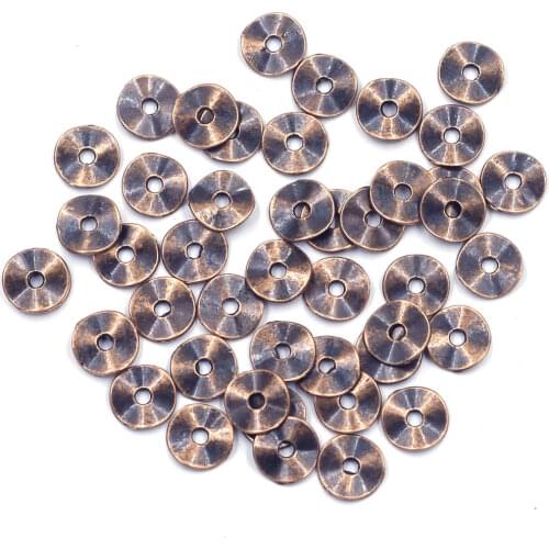Spacer Beads Wave Round Tortuose Ring Zinc Metal Alloy Copper Tone For Charms Bracelets Jewelry DIY Findings 9mm 100Pcs