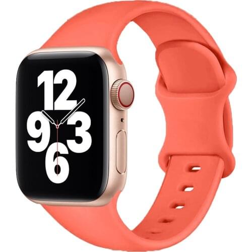 Silicone Strap For Apple Watch band 44mm 40mm 38mm 42mm 44 mm Rubber watchband smartwatch correa bracelet iWatch 3 4 5 6 se band