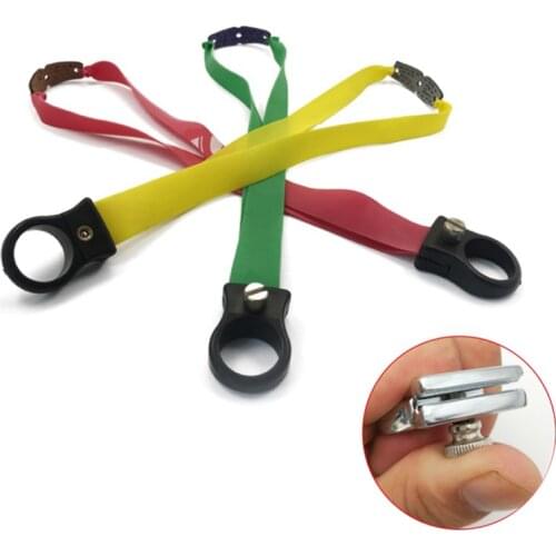 Outdoor Powerful Finger Slingshots Hunting Shooting Ring Slingshot Catapult Stainless Steel / Resin with Rubber Hunting Tools