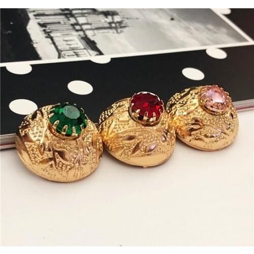 Luxury rhinestone button top coat cashmere dress decoration buttons diy