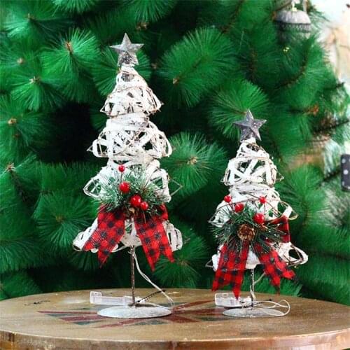 Christmas Decoration Luminous Wrought Iron Christmas Tree Ornaments Christmas Creative Antique Front Desk Decoration Ornaments