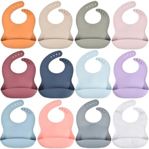 Silicone Breastplate Baby Bib Waterproof Solid Infant Bandana Bibs Newborn Feeding Tableware Burp Cloth Drooling Scarf 140g