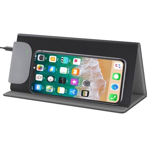 Wireless Charging Pad Folding Mouse Pad PU Leather Desk pad large Laptop Desk Mouse Mat for Mobile Phone 2 in 1 Wireless Charger