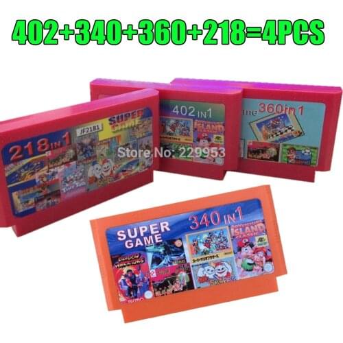 Brand new 8bit game card cool game cartridge classical game carts --------- 402 IN 1 + 218 in 1 + 340in1 + 360 In 1