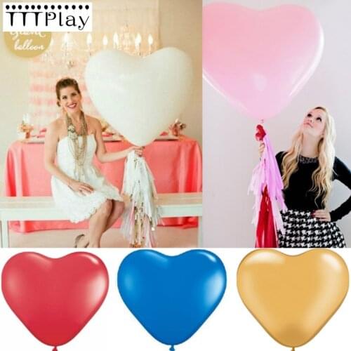 Wedding Decoration Balloons 36 Inch 90cm Jumbo Heart Shape Latex Helium Balloon Giant Wedding Anniversary Party Balloon Supplies