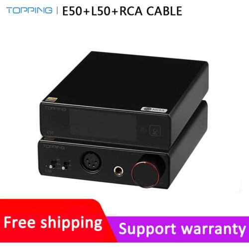 TOPPING E50 Hi-Res ES9068AS dac MQA FULL Decode+TOPPING L50 NFCA Headphone Amplifier SE+BAL Input Audio Amp 6.35mm/XLR Output