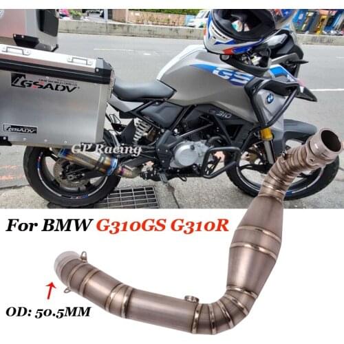 Slip On For BMW G310GS G310R Motorcycle Exhaust System Escape Modified Titanium Alloy Front Link Pipe Connection 51mm Muffler