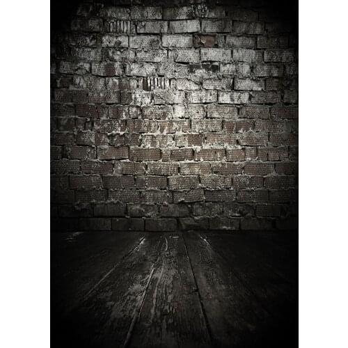 Black Brick Wall Wooden Floor Photography Backdrop Vinyl Backgrounds Photo Studio for Children Baby Toy Pet Photoshoot Props