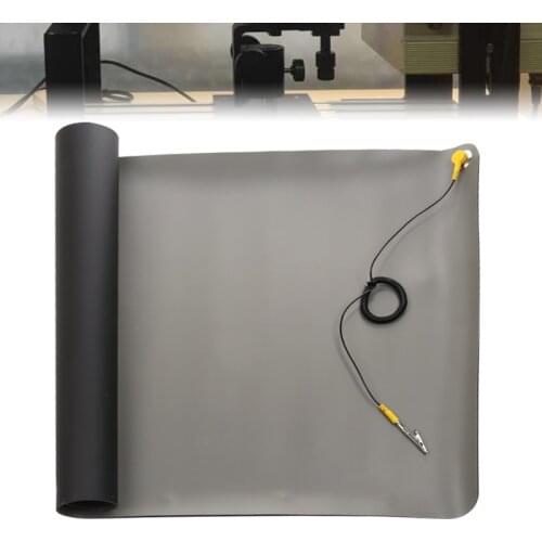 1PC Black Desktop Anti Static ESD Grounding Mat Maintenance Platform Desk Mat + Cord for PC Laptop Repair Tool