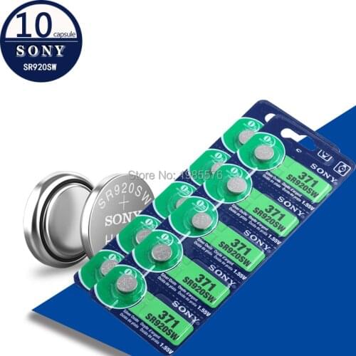10pcs For Sony 45mAh 1.55V AG6 371 SR920SW LR920 171 370 L921 LR69 SR920 Button Batteries For Watch Toy Remote Cell Coin Battery