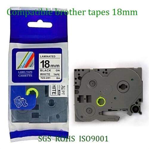 10pc/lot Compatible brother label tape tz tape 18mm Tze241 tz241 tze 241 Tze-241 tze641 P-touch label printer Ribbon label maker