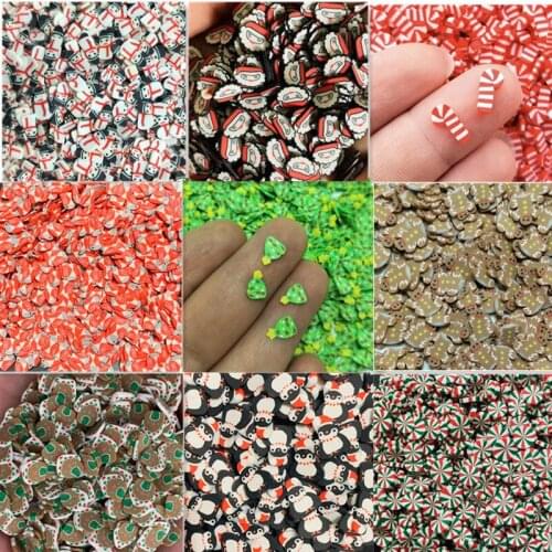 100g Christmas Candy Penguins Trees Polymer Clay Sprinkles for Crafts DIY Nails Decoration Tiny Cute plastic klei Accessories