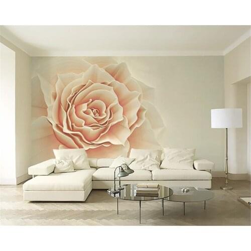 Beibehang papel de parede 3d wallpaper mural embossed rose flower modern home living room TV background wall 3d wallpaper