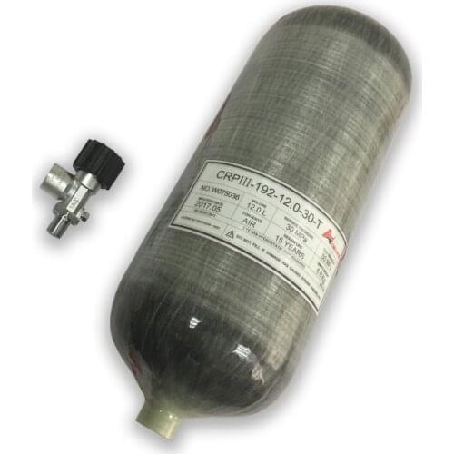AC31210 Scuba Mini Tank PCP Air Rifle/HPA Pressure/SCBA/300bar Carbon Fiber 12L GB PCP Paintball Bottle Valve for Gas Cylinder
