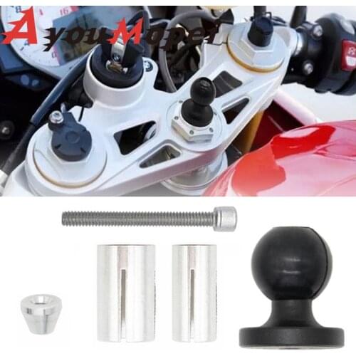 Aluminum Base Rubber Motorcycle Bike Mount Black Fork Stem Base With Ball Head for RAM Mount for Ball Mount Adapter
