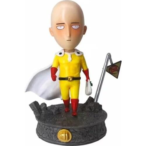 Anime 18CM ONE PUNCH MAN Saitama Grocery Shopping Bald Man Q Version PVC Action Figure Collection Model Toys Doll Dropshipping