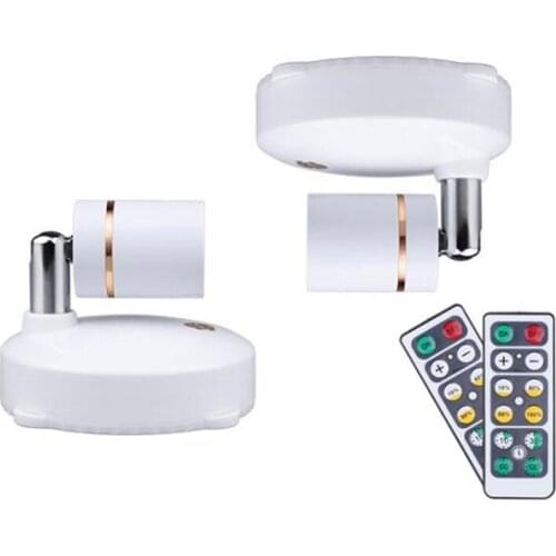 Wireless Spot Lights Battery Operated Accent Lights Indoor Dimmable LED Spotlight Anywhere Rotatable Wall Light(2 Pack)