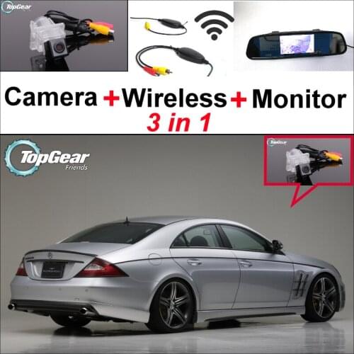 For Mercedes Benz CLS MB C219 W219 3 in 1 Special WiFi Camera + Wireless Receiver + Mirror Monitor Back Up Parking System