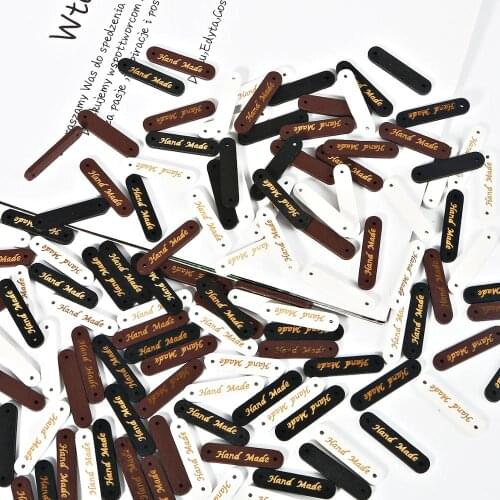 Brand New Wood Labels Handmade Letter Embossed Tag Labels 50pcs/lot DIY Crafts Supplies Garment Fabric Sewing Accessories