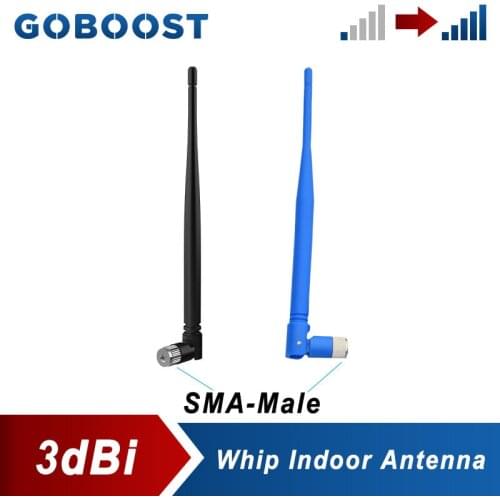 GOBOOST 600~2700Mhz With SMA-Male Whip Indoor Antenna Use For 2g 3g 4g Cell Phone Signal Booster Black Blue