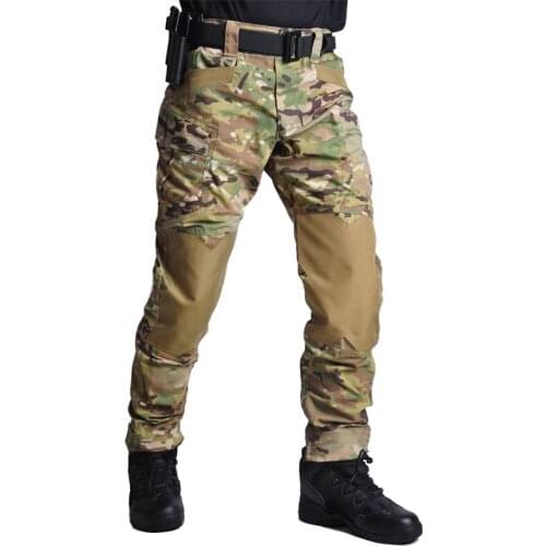 Camouflage Tactical Pants Loose Multi Pocket Trousers Military Overalls Outdoor Training Fitness Hiking Hunting Cargo Clothing