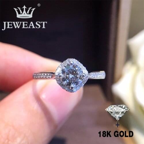 Natural Diamond 18K Gold Pure Gold Ring Beautiful Gemstone Ring Good Upscale Trendy Classic Party Fine Jewelry Hot Sell New 2020